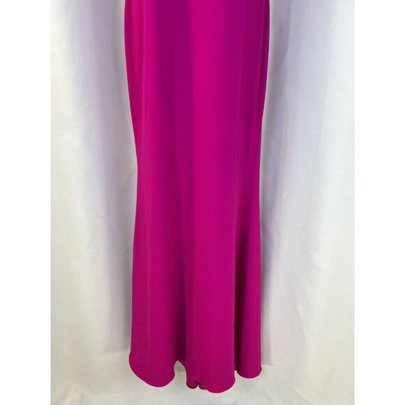NWT Badgley Mischka Pink Twist Shoulder Detail Gown $650 - Picture 5 of 14